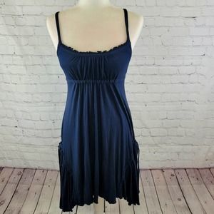 Juicy Couture Spaghetti Strapped Blue Sun Dress Size P(S) Ruffle Hem and Pockets